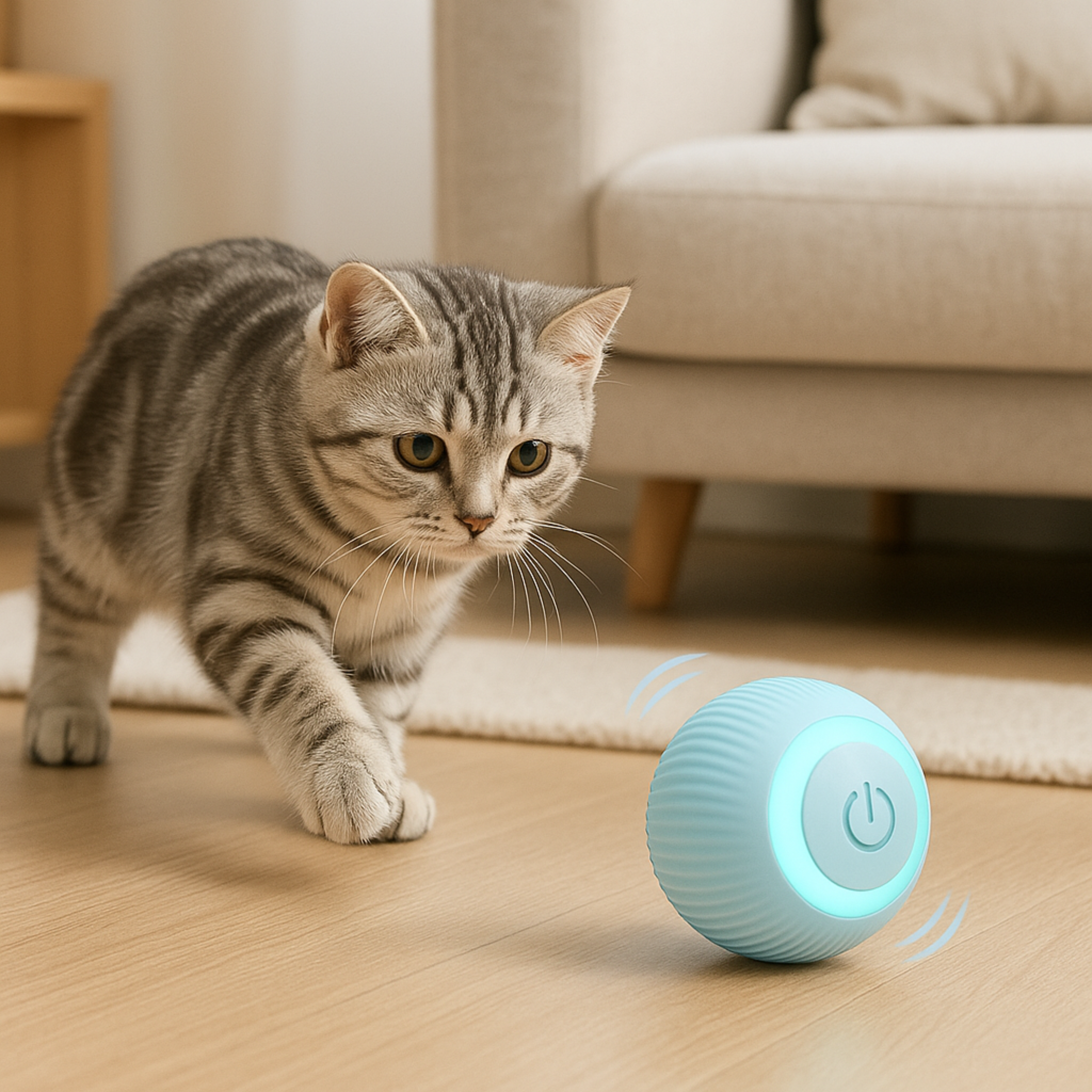 Boule Interactive Électronique pour Chat – Jouet Intelligent Automatique d’Intérieur (1 ou 4 pièces)